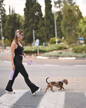 רצועת כלבים באורך 1.2 מטר וברוחב 20 ממ בצבע סגול לילך – רצועה רגילה לכלב | Petrix