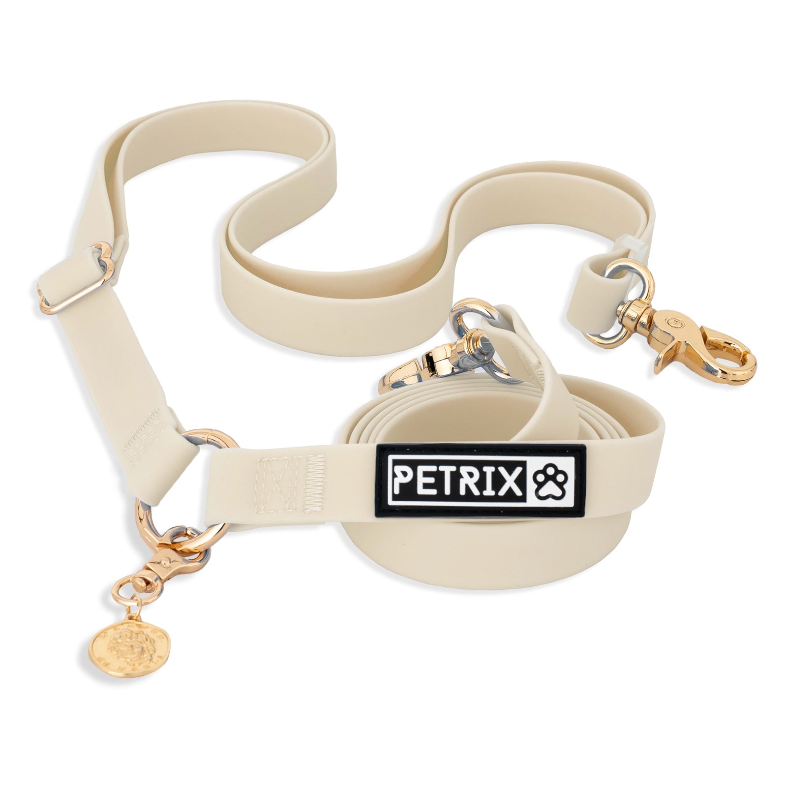 רצועת כלבים ללא ידיים 4-1 בז - Petrix