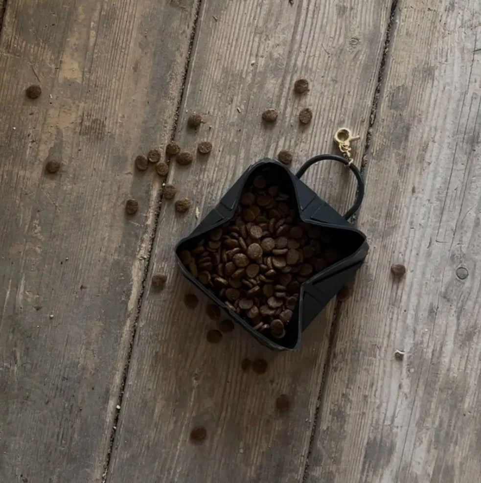 'קערת סיליקון לאוכל ומים מתקפלת בז - Petrix