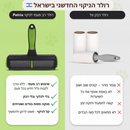 רולר לניקוי שיערות ופרווה | רב פעמי