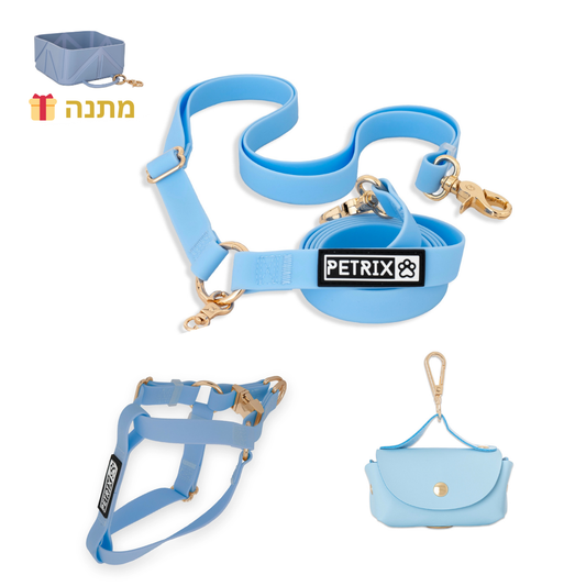 רצועה ללא ידיים + רתמה הסט המלא | כחול אוקיינוס