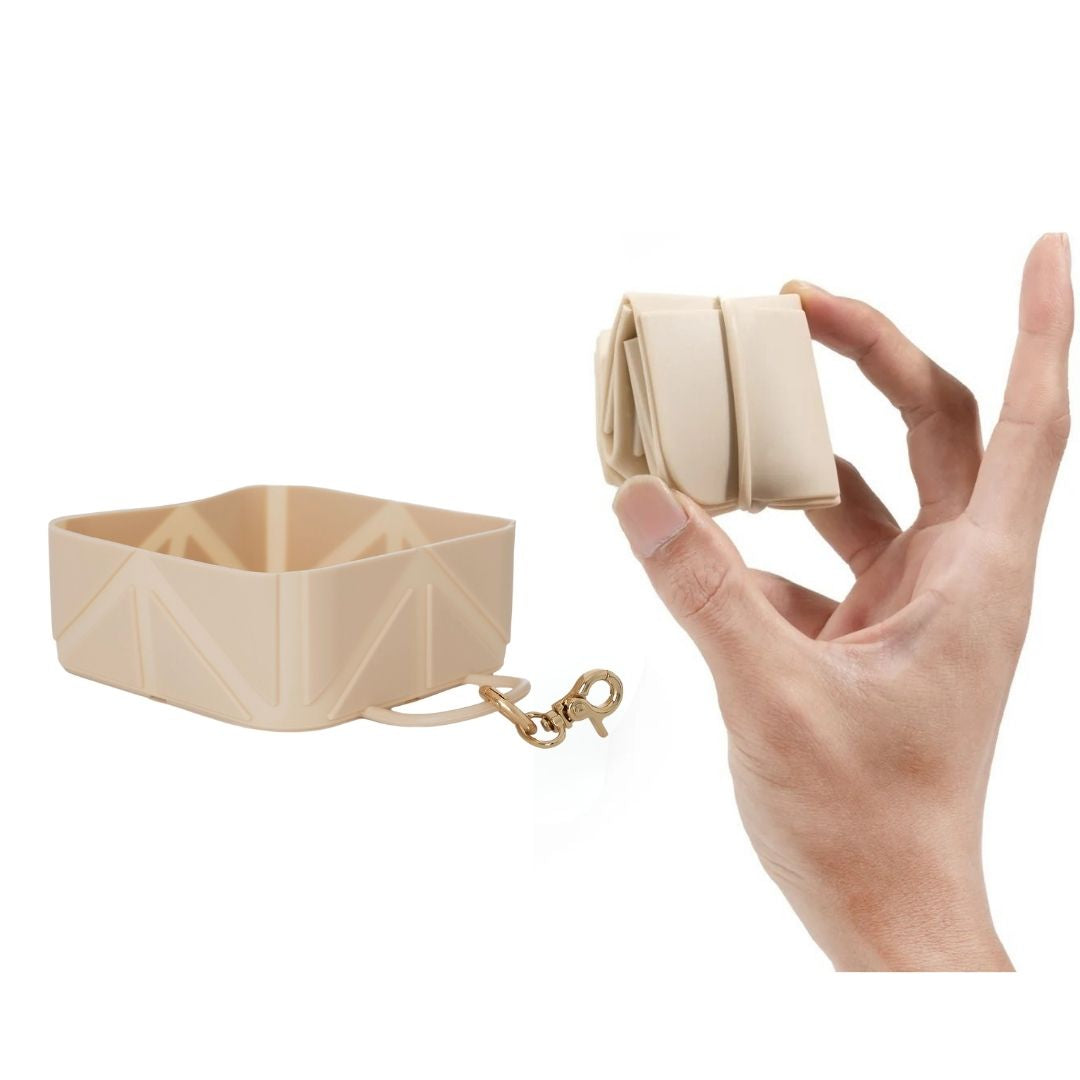 'קערת סיליקון לאוכל ומים מתקפלת בז