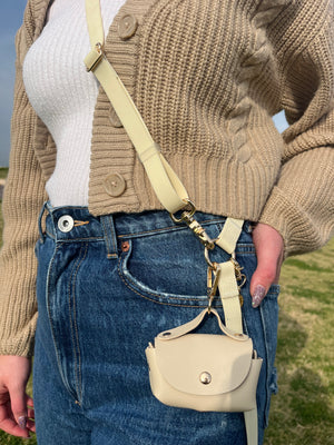 'רצועה ללא ידיים + קולר הסט מלא | בצבע בז - Petrix