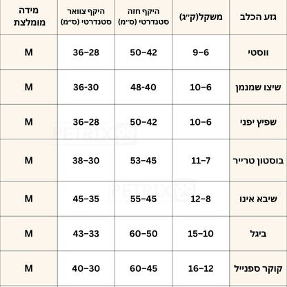 רתמה לכלבים סיליקון בלעדי בישראל | חום קלאסי